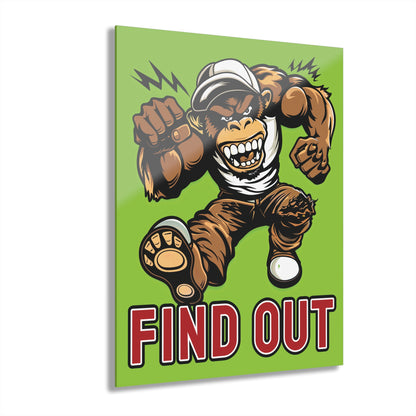 "Find Out", Acrylic Wall Prints (French Cleat Hanging) (Chartreuse Green)