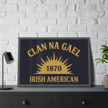 "Clan na Gael - Irish American", Framed Paper Poster (Black Rock Blue)