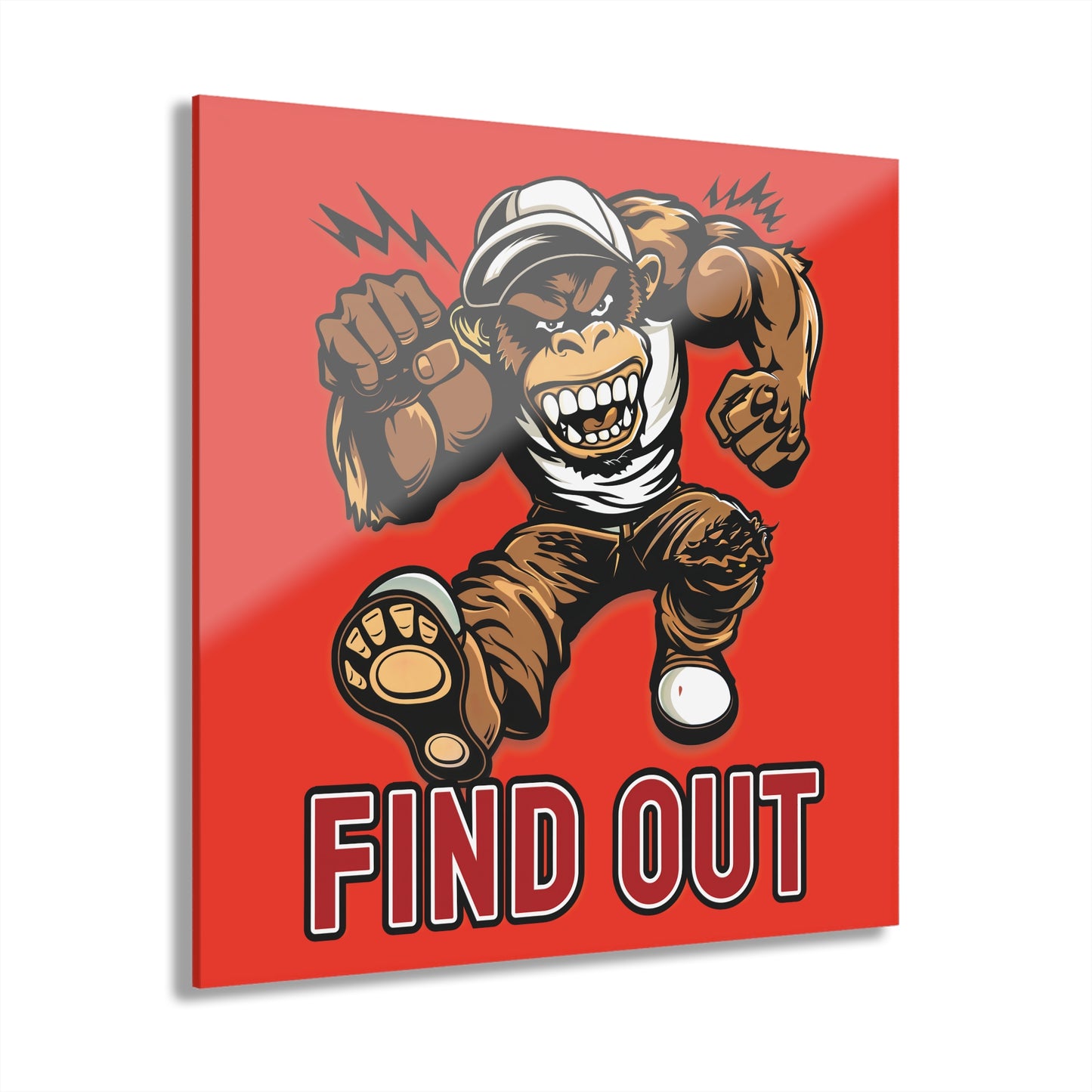 "Find Out", Acrylic Wall Prints (French Cleat Hanging) (Ferrari Red)