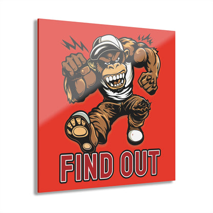 "Find Out", Acrylic Wall Prints (French Cleat Hanging) (Ferrari Red)