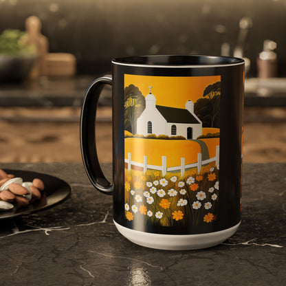 "Eaglais a’ Bhuidhe (Gaelic) - The Church of Golden Hope (English)", Colorful Mugs (11oz & 15oz)