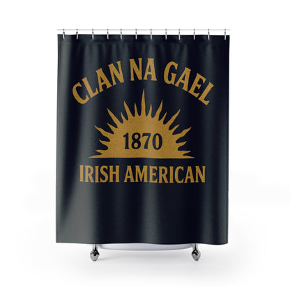 "Clan na Gael - Irish American", Shower Curtains (Black Rock Blue)