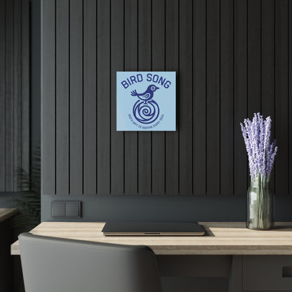 "Bird Song", Christian Acrylic Wall Prints (French Cleat Hanging) (Boy Blue)