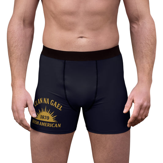 "Clan na Gael - Irish American", Men's Boxer Briefs (Black Rock Blue)