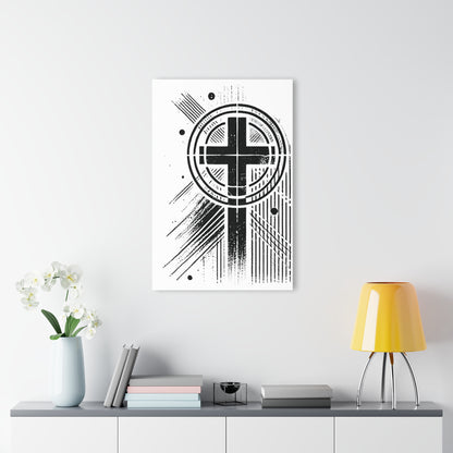 "Abstract High Cross" Acrylic Wall Prints (French Cleat Hanging) (Linen White)