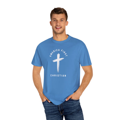 "America First Christian" #05, Unisex T-shirt (Dark Colors)