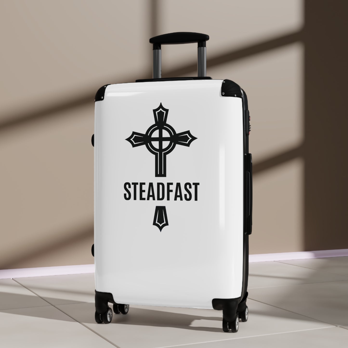 "Steadfast Cross", Suitcases (White)