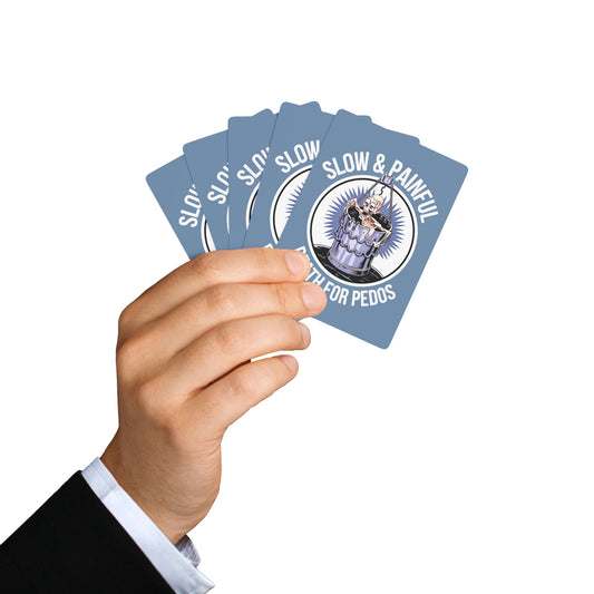 "Death for Pedos",  Cultural Playing Cards (Blue-Gray) - Go Medieval!