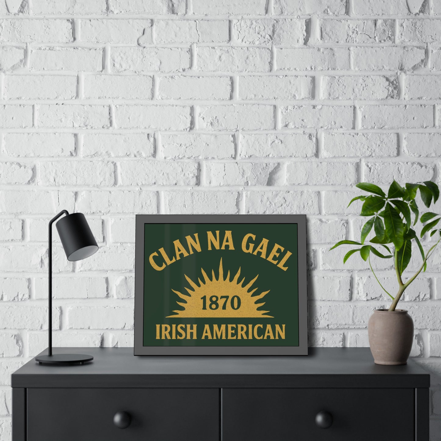 "Clan na Gael - Irish American", Framed Paper Poster (Fenian Green)