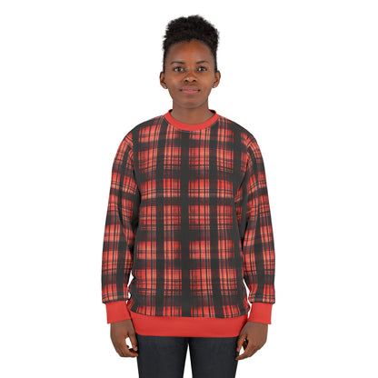 "Kin of Flame", Unisex Sweatshirt (Faded Red Cuffs and Collar)