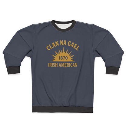 "Clan na Gael - Irish American", Unisex Sweatshirt (Blue Burka Grey)