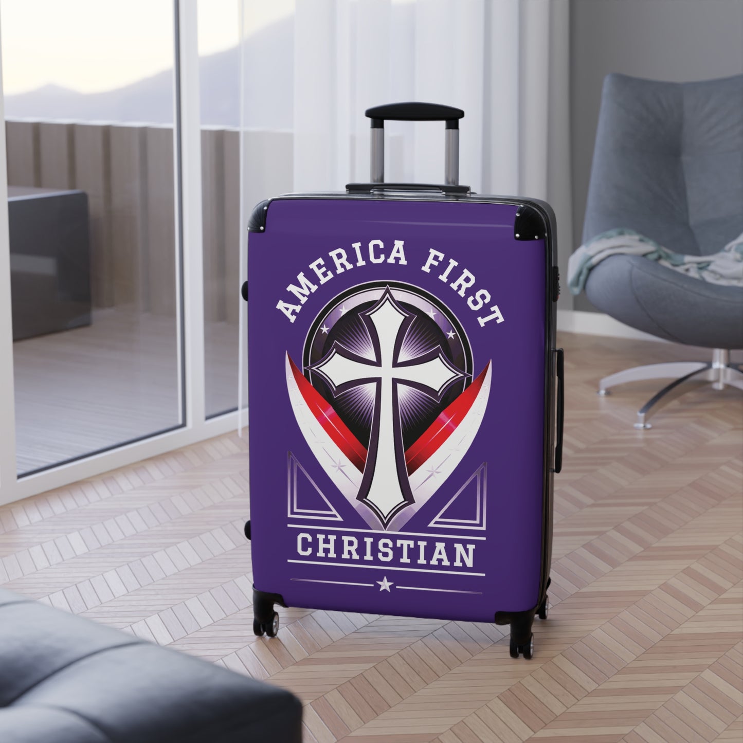 "America First - Christian" #03 Suitcases (Purple)