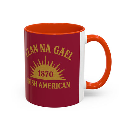 "Clan na Gael - Irish American", Colorful Mugs (11oz, 15oz) (Fénechas Red)
