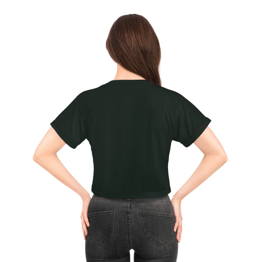 "Nazis were Socialists", Wearable Pattern Art Crop Tee (Jadeblack)