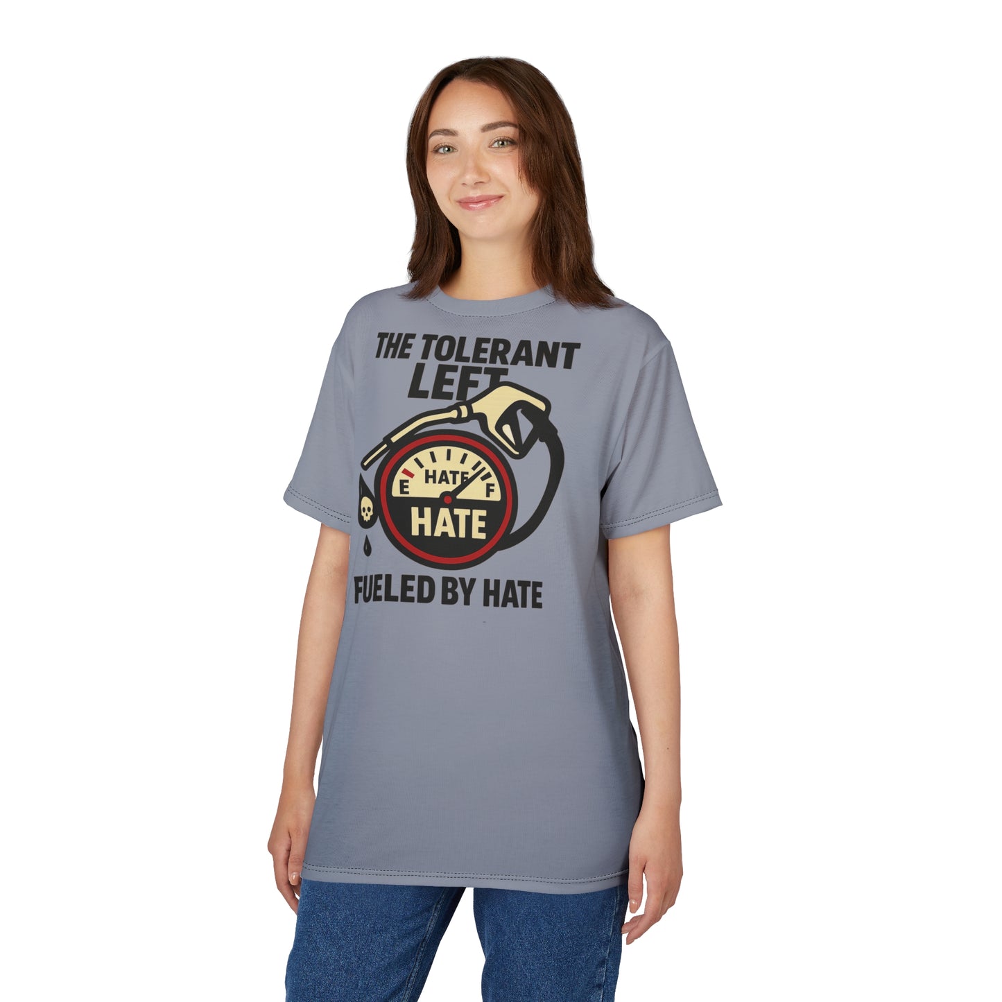 "The Tolerant Left", Unisex T-shirt (Concrete Grey)