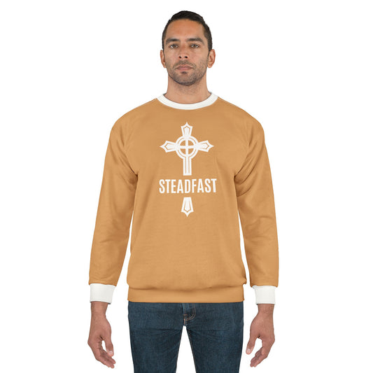 "Steadfast Cross", Unisex Sweatshirt (Camel Brown)