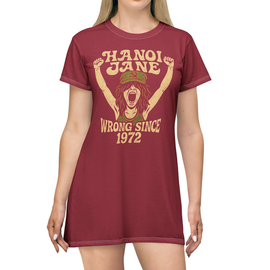 "Hanoi Jane", T-Shirt Dress (Harvard Crimson)