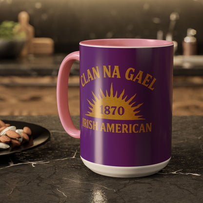 "Clan na Gael - Irish American", Colorful Mugs (11oz, 15oz) (Vesper Violet)
