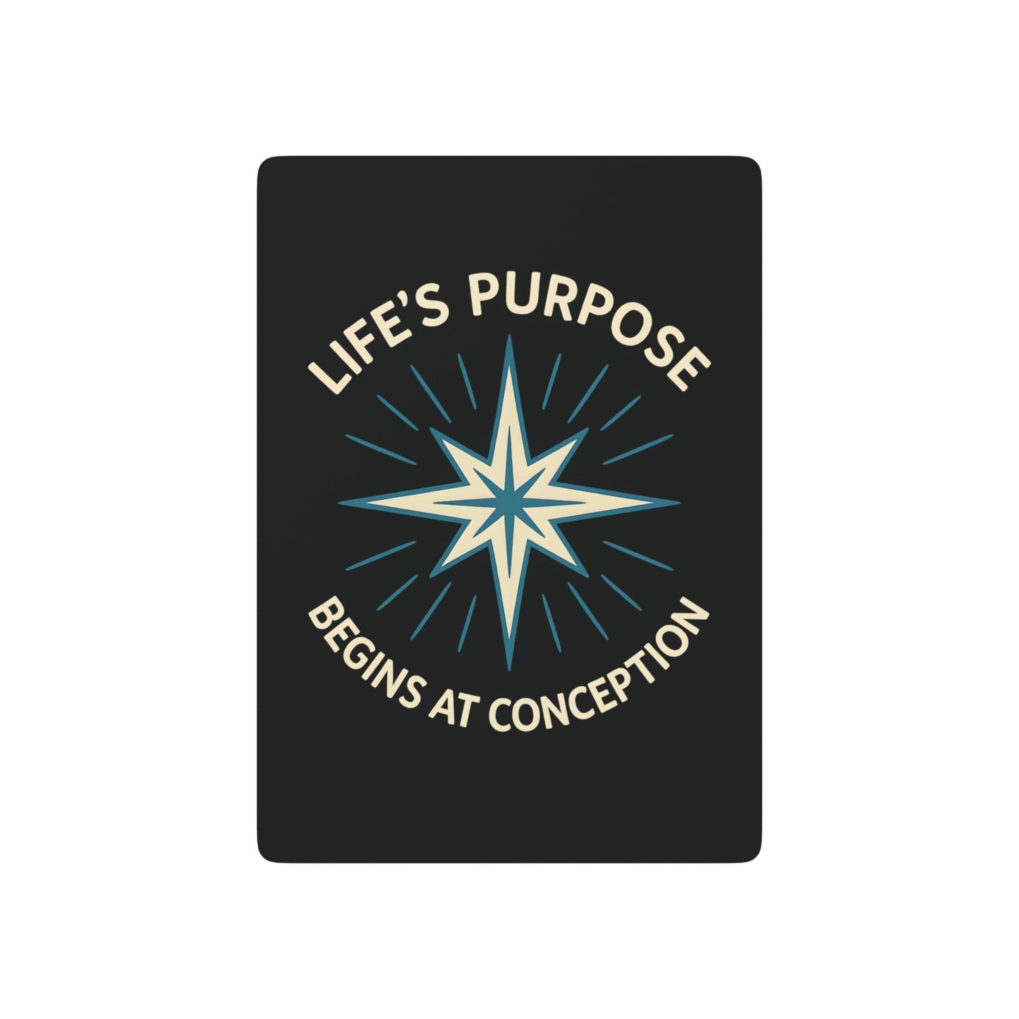 "Life's Purpose Begins at Conception #01", Christian Playing Cards (Void Black)