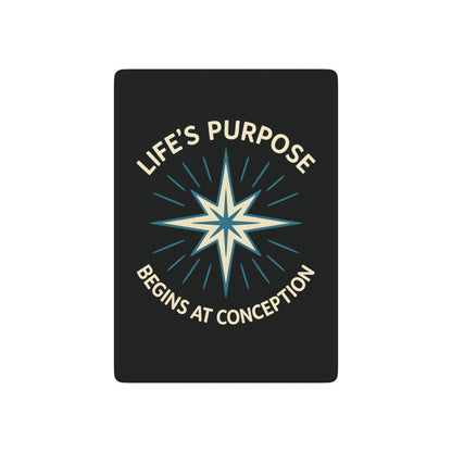 "Life's Purpose Begins at Conception #01", Christian Playing Cards (Void Black)