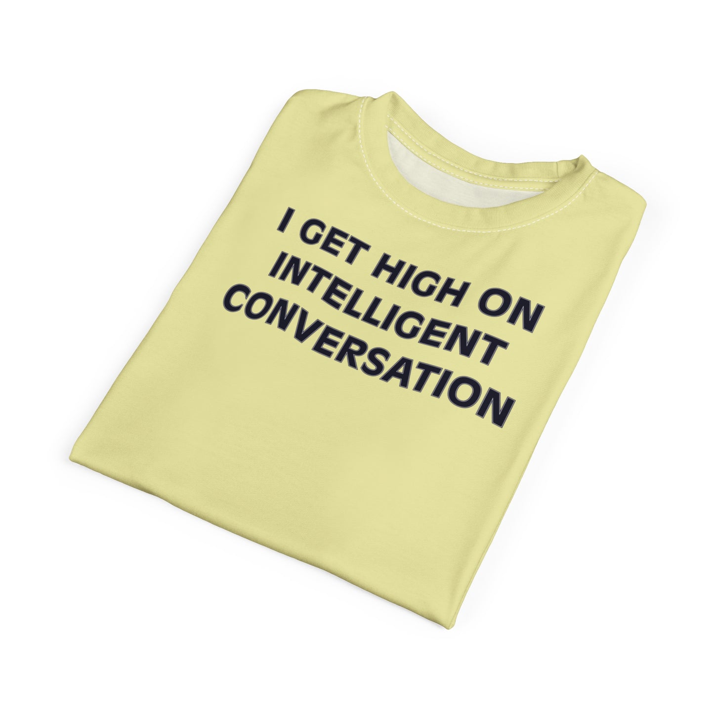 "Intelligent Conversation", Unisex T-shirt (Lamenters Yellow)