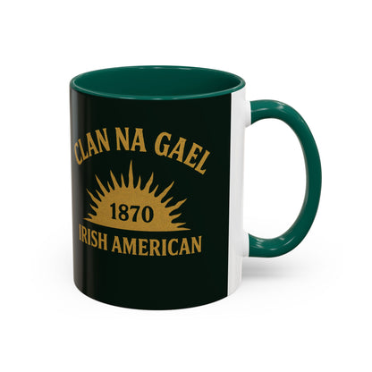 "Clan na Gael - Irish American", Colorful Mugs (11oz, 15oz) (Túath Green)