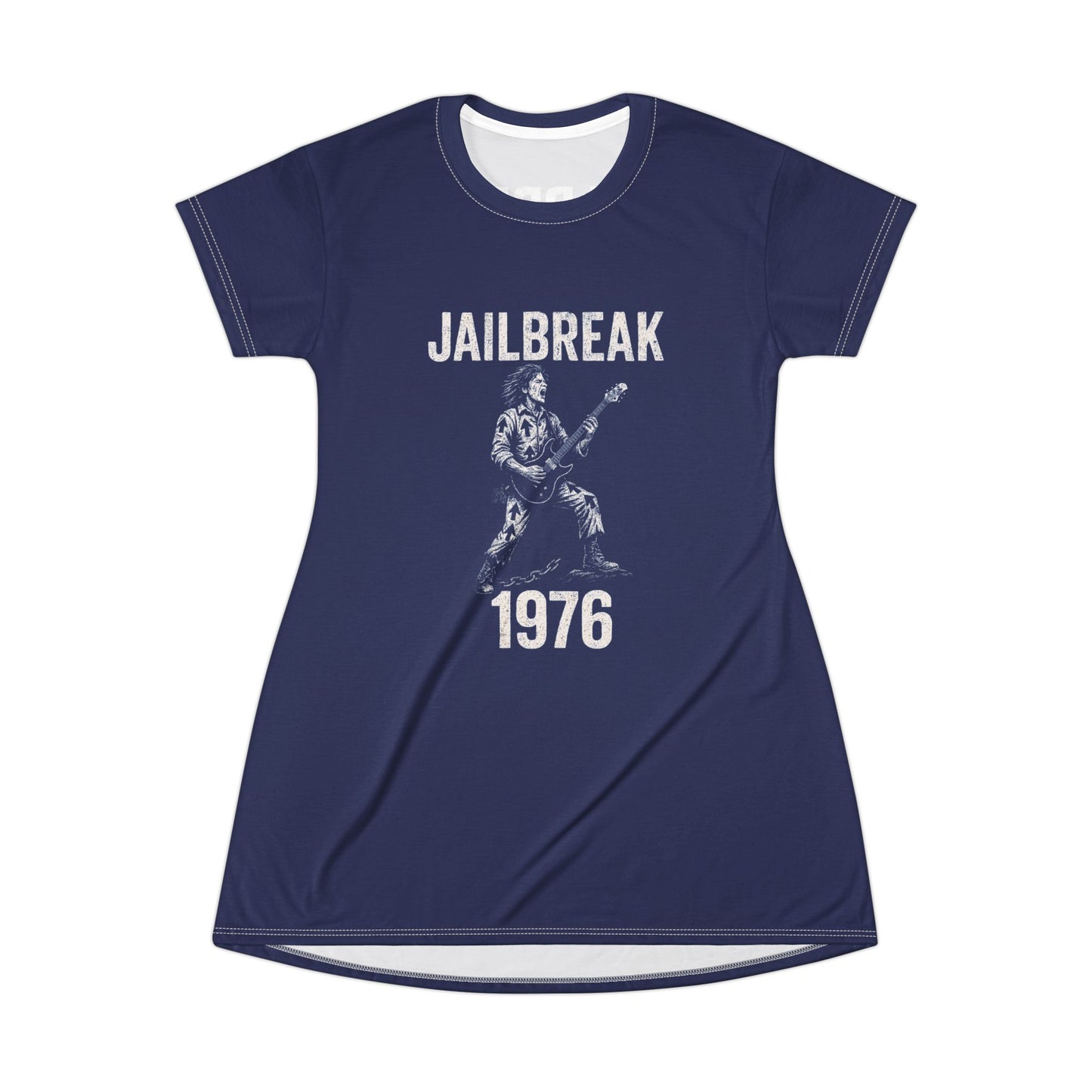 "Jailbreak 1976", T-Shirt Dress (Norway Blue)