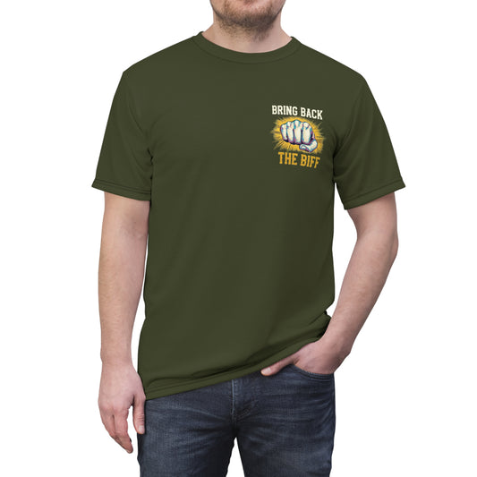 "Bring Back The Biff", Unisex T-shirt (Dark Olive Green)