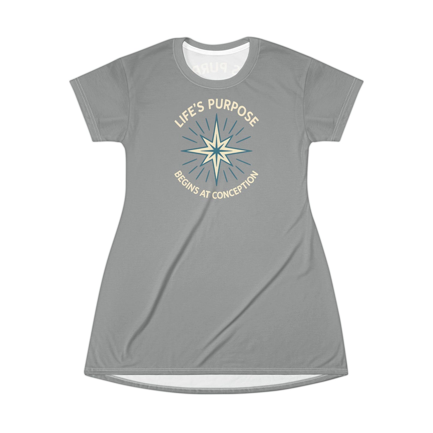 "Life's Purpose Begins at Conception #01", T-Shirt Dress (Techile)
