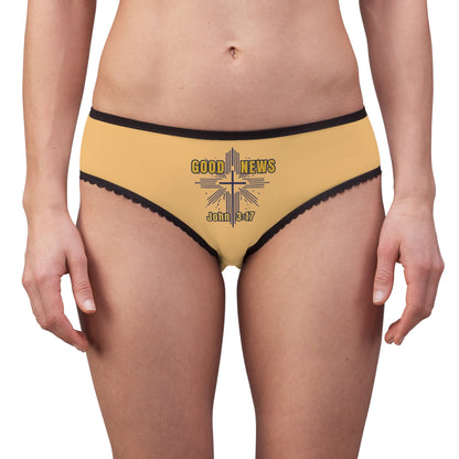 "Good News - John 3:17", Women's Briefs (Topaz Orange)
