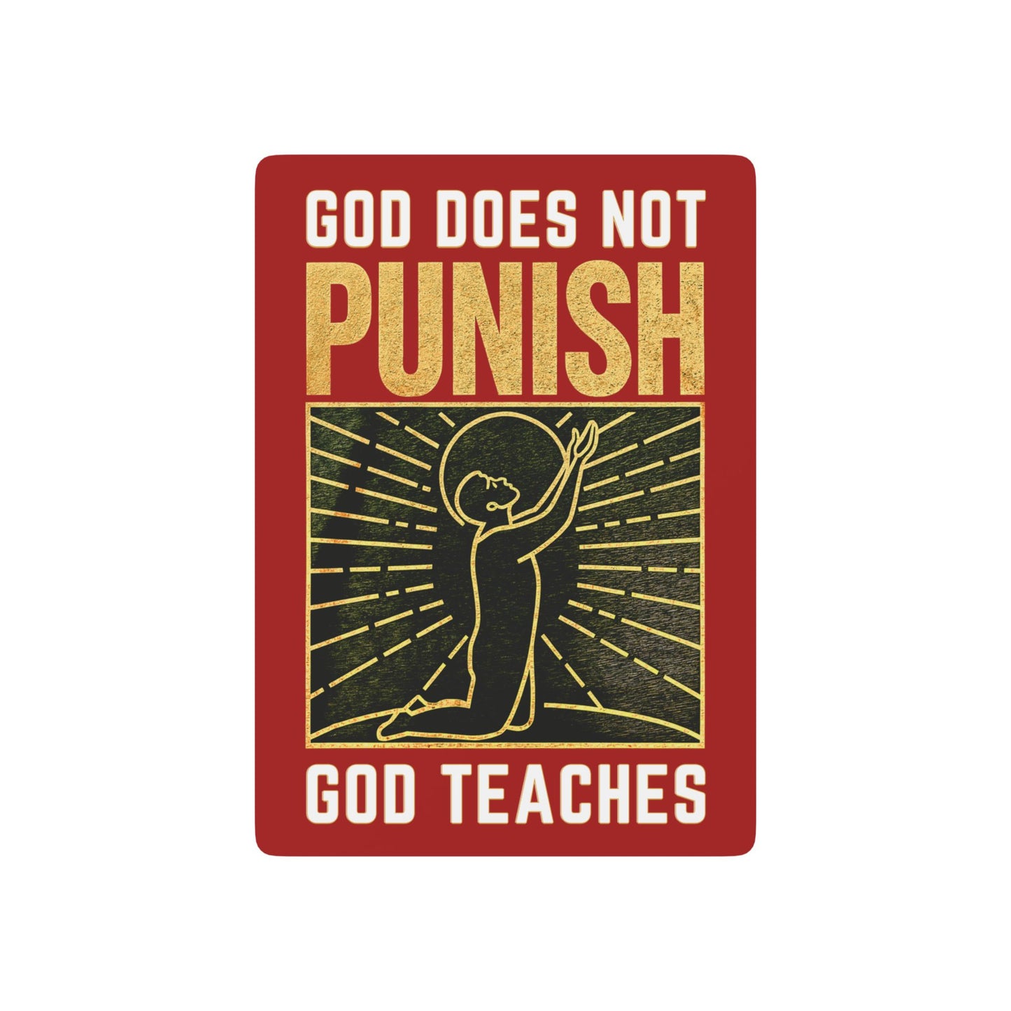 "God Does Not Punish - God Teaches" #03, Christian Playing Cards (Carnelian Red)