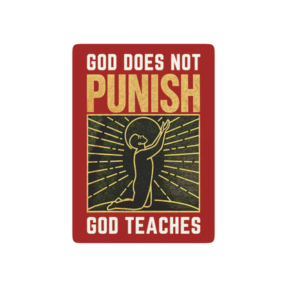 "God Does Not Punish - God Teaches" #03, Christian Playing Cards (Carnelian Red)
