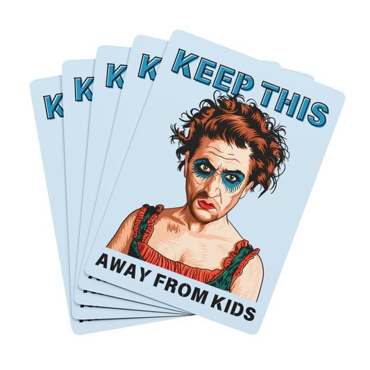 "Keep This Away from Kids", Cultural Playing Cards (Pale Blue)