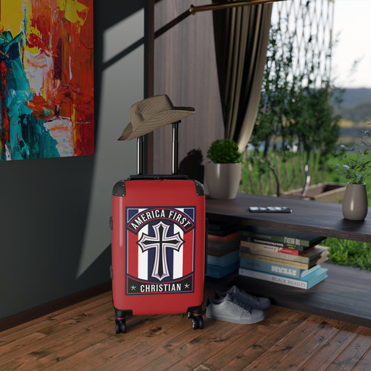 "America First Christian" Wall Art #11 Suitcases (Carnelian Red)