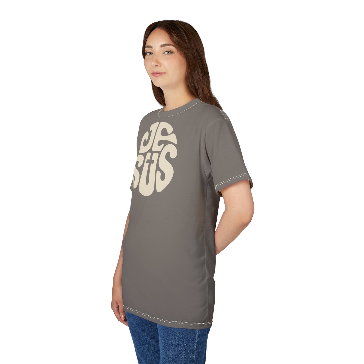 "Retro Jesus", Unisex T-shirt (Suede Grey)