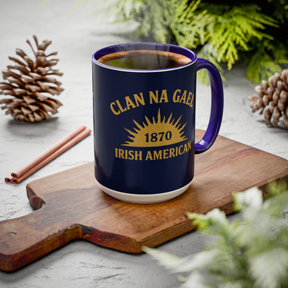 "Clan na Gael - Irish American", Colorful Mugs (11oz, 15oz) (Mariana Blue)