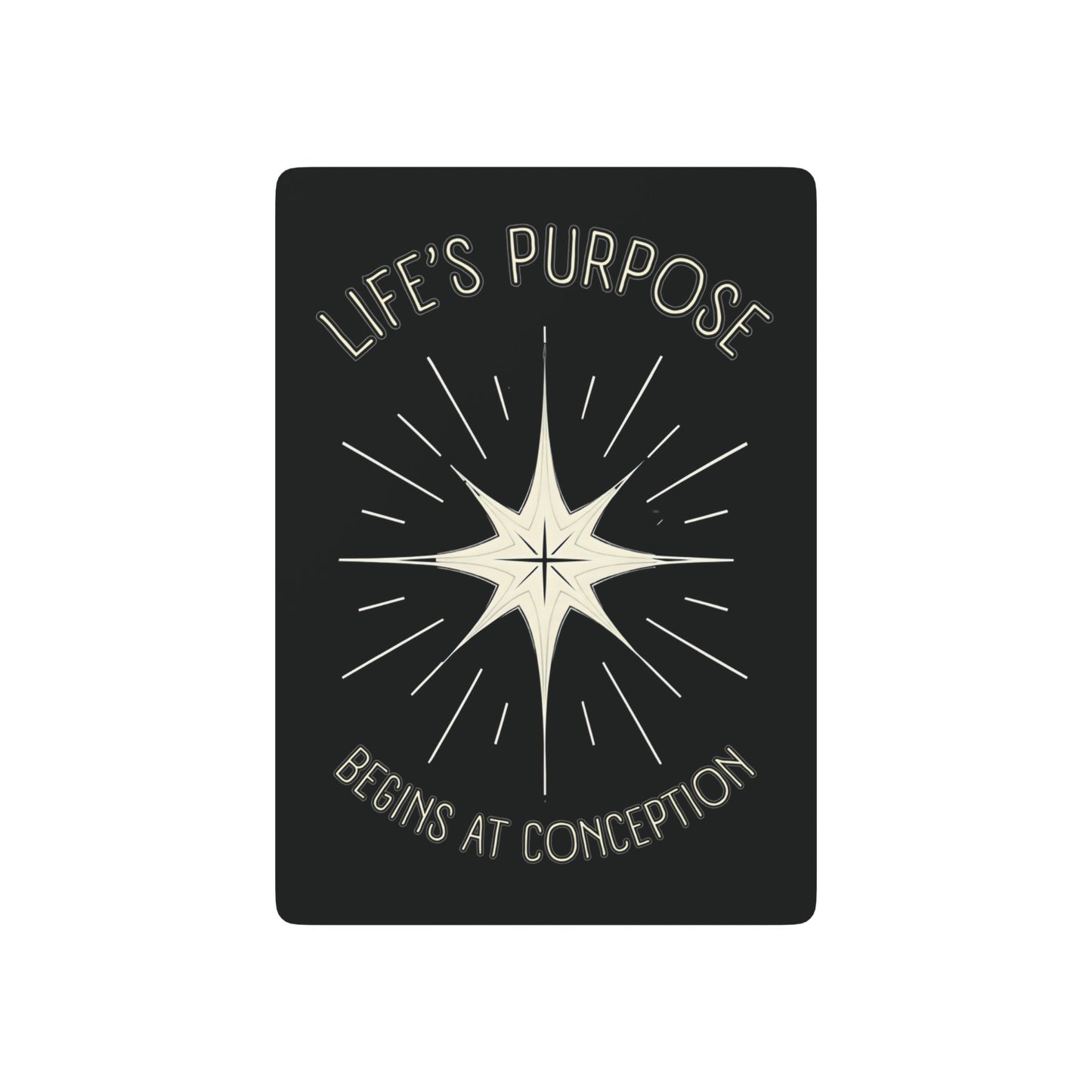 "Life's Purpose Begins at Conception", Christian Playing Cards (Void Black)