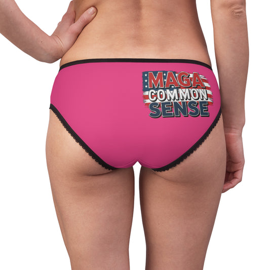 "MAGA Common Sense" #01, Women's Briefs (French Fuchsia)