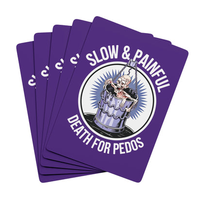 "Death for Pedos",  Cultural Playing Cards (Deep Purple) - Go Medieval!