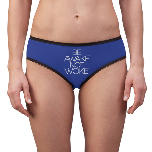 "Be Awake Not Woke" #2, Women's Briefs (Patriot Blue)