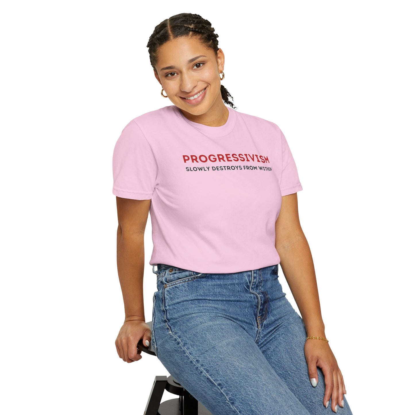 "Progressivism Slowly Destroys From Within", Unisex T-shirt (Light Colors)