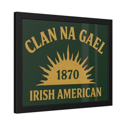 "Clan na Gael - Irish American", Framed Paper Poster (Fenian Green)
