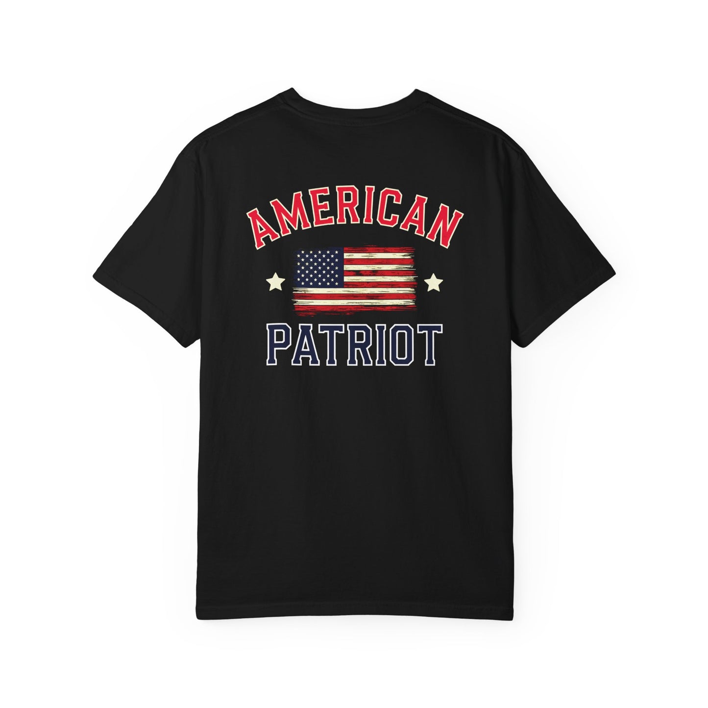 "American Patriot" with Flag, Unisex T-shirt (Black)