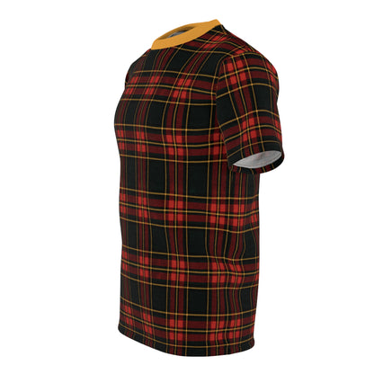 "Kilmor Gallóglach Tartan", Unisex Tee (Gallóglach Yellow Collar)
