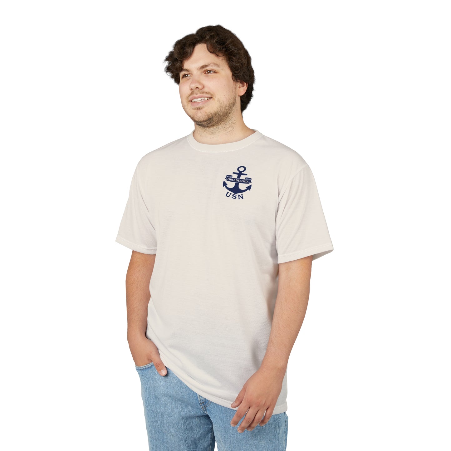 "USN Anchor", Unisex T-shirt (Whitecap)