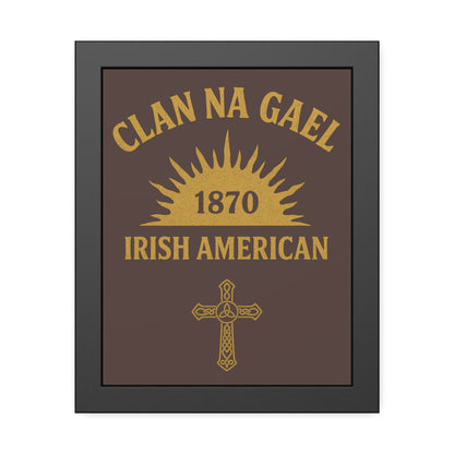 "Clan na Gael - Irish American", Framed Paper Poster (Wild Boar Brown)