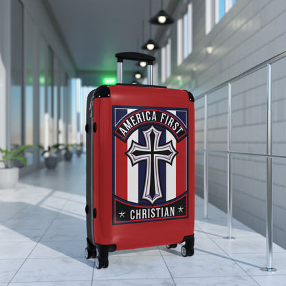 "America First Christian" Wall Art #11 Suitcases (Carnelian Red)