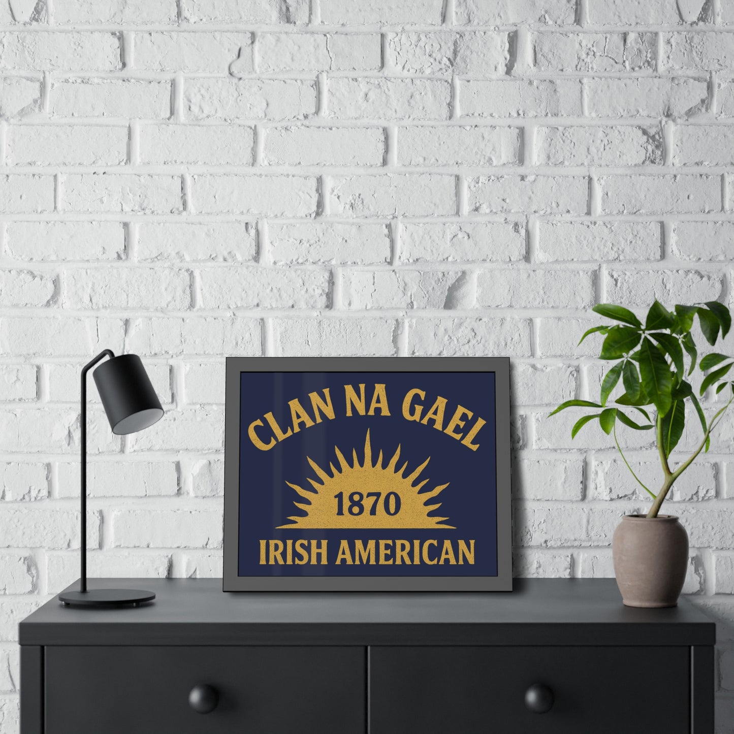 "Clan na Gael - Irish American", Framed Paper Poster (Mariana Blue)