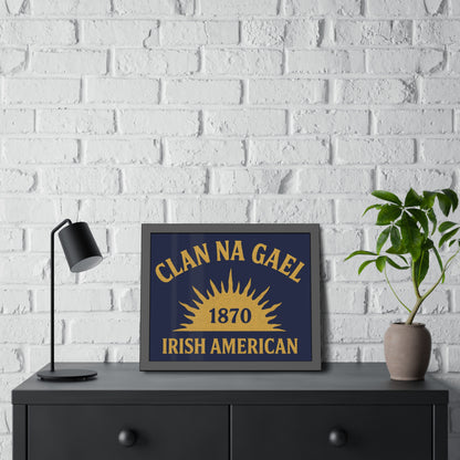 "Clan na Gael - Irish American", Framed Paper Poster (Mariana Blue)