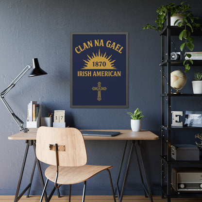 "Clan na Gael - Irish American", Framed Paper Poster (Mariana Blue)
